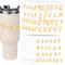 12 Blatt Buchstaben Aufkleber für Stanley Cup, Hochwertige Wasserfeste Transfer-Buchstabenaufkleber Namensaufkleber Transferaufkleber für Wasserflaschen Becher DIY-Dekorationszubehör(Gold)