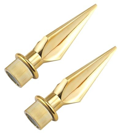SagaSave 2 Pcs Flagpole Toppers, Plastic Flagpole Head Spear Top Replacement, Flag Pole Decoration for Indoor or Parade Flagpole, Gold