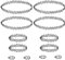 12 Stück Choker Halskette Sets,Elastische Tattoo-Halsband,Ringe,Armbänder,Jeweils 4Stück,Schwarze Choker Kette Damen 90er Jahre Outfit Damen,Punk Gothic Tattoo kette 90er jahre Accessoires für Mädchen