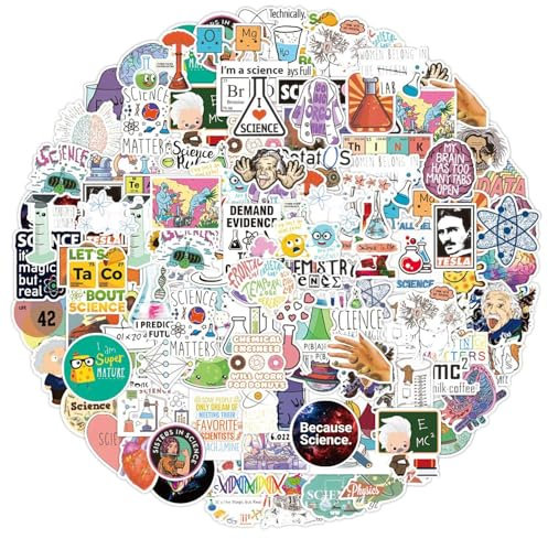 CVFRTT 100 Wissenschaftliche Laboraufkleber, Personalisierte Graffiti-Aufkleber, DIY-Notizbuchbecher-Desktop-Dekorationsaufkleber, Wissenschaftliche Aufkleberdekoration