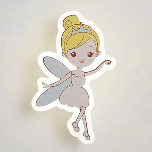 YFMYY Cartoon-Prinzessin-Wandleuchte, festverdrahtete LED-Wandleuchte, Acryl-Wandleuchte in 3 Farben wechselbar, Moderne Wandleuchte für den Innenbereich für Schlafzimmer, Nachttisch, Wohnzimmer
