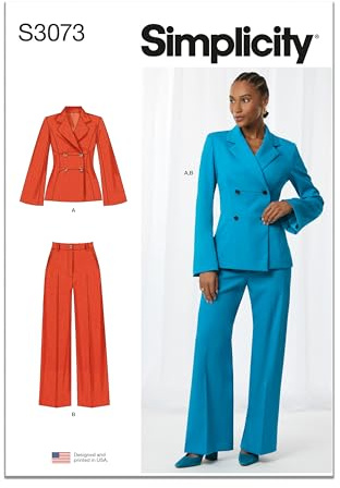 SIMPLICITY Sewing Pattern SS3073BB Misses' and Women's Jacket and Trousers BB (20W-22W-24W-26W-28W)