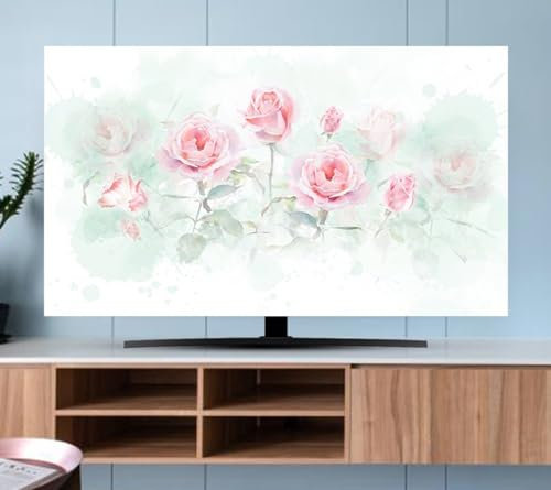 Decoración Vegetal Cubierta Antipolvo para TV 32 A 80 Pulgadas,Universal Fundas para Televisor Cubierta De Televisión,Protector Pantalla De Fundas para LCD LED con Forma Curva Q,37-39in