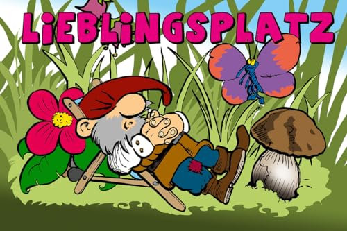 mrdeco Holzschild 30x40cm Lieblingsplatz Garten Liege Holz Schild