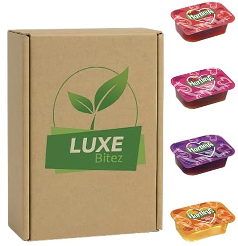 Hartley's Assorted Jam Portions – Strawberry, Raspberry, Blackcurrant & Apricot – 20g Single-Serve Mini Pots – Catering, Breakfast, Hotels, Cafés, Hampers - Pack of 20 (5 of Each Flavour)