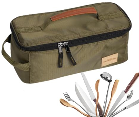 Picnic Organiser Bag Camping Kitchen Accessories Bag BBQ Organiser Foldable Storage Box Multipurpose Carry Bag Waterproof Outdoor Bag with Inner Compartments for Hiking Travel