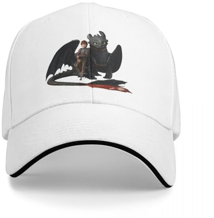 GZMQMOKD Herren Basecap Zahnlos HTTYD Zahnlos Geschenke Baseball Kappen Aktivitäten Snapback Hut Unisex Hüte Geschenk