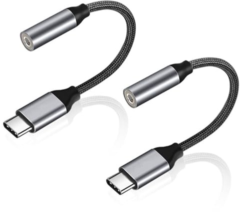 EasyULT 2 Packs USB C to 3.5mm Headphone Jack Adapter, Typc C to 3.5mm Aux Headphone Adapter, Compatible with Samsung Galaxy Pixel, iPhone 16 Pro Max/16e/15, HUAWEI | Typc C to 3.5mm Aux Headphone Adapter, Compatible with Samsung Galaxy Pixel, iPhone 16 Pro Max/16e/15, HUAWEI