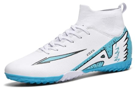 IFIKK Herren Hochschaft Fußballschuhe, Mehrfarbig Designs, Böden für Festen Boden und Kunstrasen, Stylischer Flügelakzent, für Fußballtraining und -Spiele (B04,38)