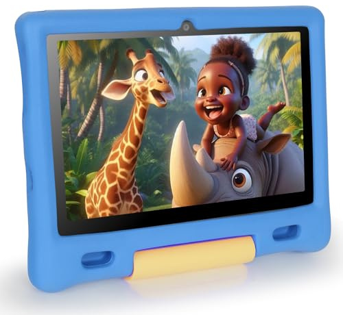 MUISOO 10 Inch Kids Tablet, Android 14, Octa Core Processor, 16GB RAM, 128GB ROM, 1TB TF, 5000mAh Battery, WiFi, Bluetooth, Type-C (Blue)