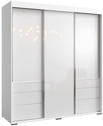 Schubladenschrank Torino 3D 180 Weiß (lacobel)