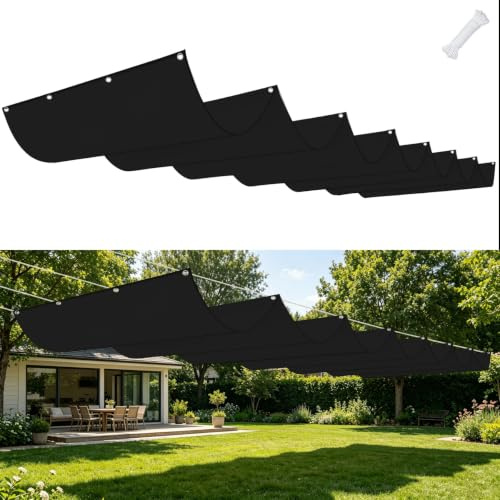 Tenda da Sole Retrattile 1.6 x 2.2 m Protezione Uv, Idrorepellente, Antistrappo, Resistente Agli Agenti Atmosferici Tenda da Sole a Scorrevole per Piscina Patio Pergola, Nero