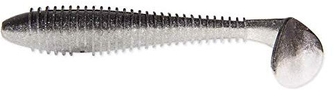 Keitech FAT Swing Impact 3,3 (ca. 8,2cm) // VIELE FARBEN VERFÜGBAR // Gummifisch aus Japan // DER Angelköder für Hecht, Zander und Barsch!, Black Shiner