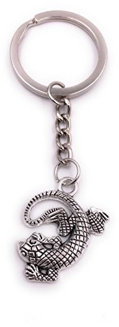 H-Customs Lurch Gecko Salamander Schlüsselanhänger Anhänger Silber aus Metall