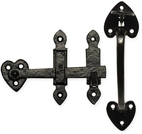 Black Antique Wrought Iron Suffolk Thumb Latch 200mm External Door or Gate Catch Lock Handle