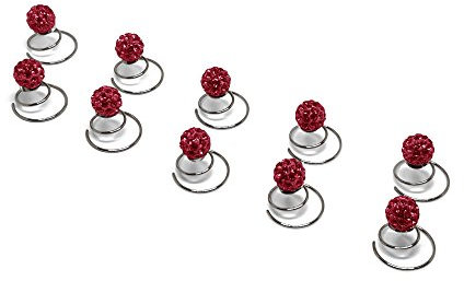 10 x Straß Curlie Curlies Premium - Brauthaarschmuck, Haarschmuck | Set – Pink