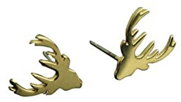 Ohrstecker Hirsch Geweih golden Ohrringe Tier Stecker