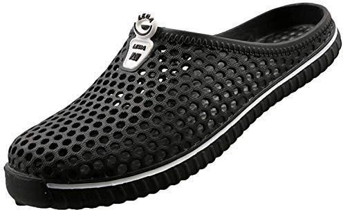 SAGUARO Sabots et Mules Hommes Femmes Respirant Chaussures de Jardin été Pantoufles Plage Piscine Chaussons Noir 36