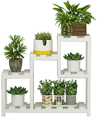 PIAOLING Multifunktionaler Blumenständer Massivholz-Erker-Fensterbank-Gestell, stilvoller mehrstufiger Innenbalkon-Wohnzimmer-Kleiner Blumen-Stand Praktisch