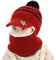 YONKOUNY Kinder Wintermütze Jungen Mädchen Warm Niedlich Strickmütze Schalmütze Schlupfmütze Beanie Mütze mit Fleecefutter (Weinrot)