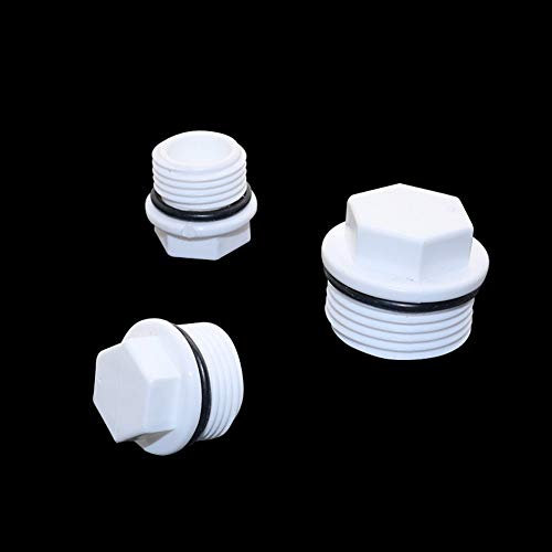 No Logo 6pcs 1/2,3/4,1-Zoll-Außengewinde Stecker PVC-Rohr Europäische Norm Verschlussschraube Rohrfitting Rohr Endkappen Plumbing Zubehör 6 Stück (Größe : 1/2)