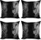ABAKUHAUS Leopard Dekokissen Kissenbezug 4er Pack, Wilder Leoparden, Modern Accent Doppelseitiger Digitaldruck, 50 x 50 cm, Schwarz Weiß Blau