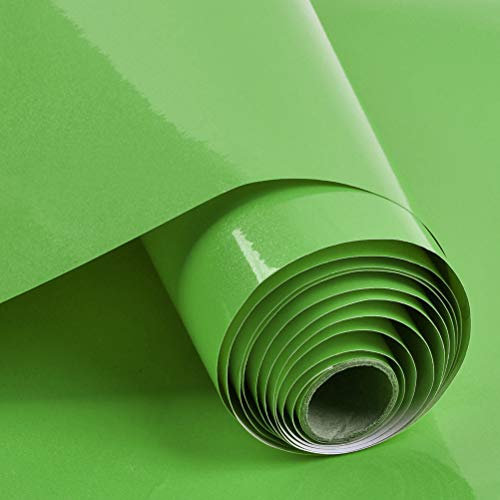 THETHO Selbstklebende Klebefolie Möbelfolie Folie Oberflächenschutz Vinylfolie für Möbel Kleiderschrank 40cm x 300cm Abdeckungsfolie(grün) + Schaber