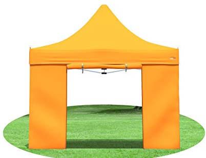 Stabilezelte Faltzelt Seitenteil mit TÜR 3 Meter ORANGE