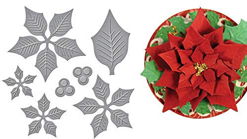 Zonfer Schneidwerkzeug, Poinsettia-Blumen-Form Metallschablonen Schablone Prägung Für Karte Scrapbooking Fertigkeit-Papier-dekor