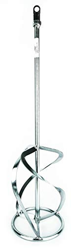 Toolty Professional Mixing Paddle 120 x 600mm - M14 Thread - Galvanized Mixer, Whisk, Stirrer - Negative 3-Blade - for Plaster, Gypsum, Adheives, Concrete, Cement, Glue, Paint, DIY - TLTY-1189-G