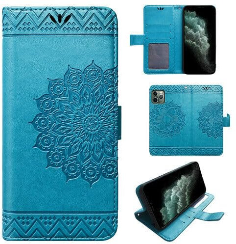 Hülle Kompatibel mit Apple iPhone 11 Pro Max | Klapphülle Schutzhülle mit Kartenfächer Kompatibel für iPhone 11 Pro Max | Magnetverschluss Flip Case | Blau