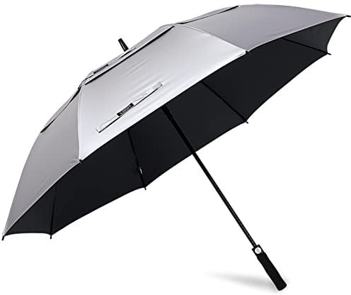 G4Free 54 Inch UV-Schutz Winddicht Sonnen- und Regenschirm Golfschirm Autorisches Öffnen Doppelbaldachin Belüftet Übergröße für Herren und Damen
