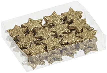 MIJOMA Streudeko 3D-Glitzersterne Glitzer-Sterne Streusterne Tischdekoration, Elegante und Moderne Dekoration für Weihnachten, Geburtstag, Hochzeit, Silvester (Größe: 2.5 cm - 48 Stück, Gold)