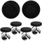 HuaLiSiJi Hockerbezug Rund Luxuriöser Stoff, Durchmesser 30-40cm, Rund Dehnbar Knitterfrei Waschbar Staubdicht Hocker Bezug (4 PCS Schwarz)