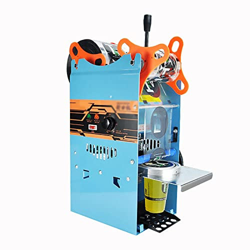 DISHENGZHEN Cup Sealing Machine, 270W Commercial Manual Bubble Tea Cup Sealer for 95mm Diameter Cup 350-550 Cups/Hour for Coffee/Milk Tea/Juice Cup Sealer (Sealing Machine)