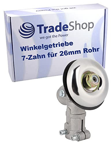 Trade-Shop Getriebekopf/Winkelgetriebe für 7-Zahn-Antriebswelle, 26mm Rohr kompatibel mit Falon-Tech, Grand, Schwarzbau, NAC Motorsense