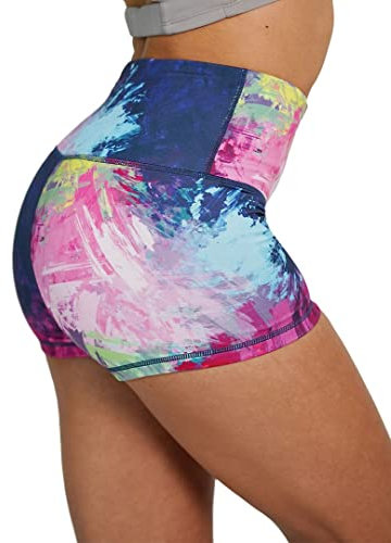 Tough Mode WOD Booty-Shorts für Damen, hohe Taille, 7,6 cm / 12,7 cm, superweich, athletisches Fahrrad, Workout, aktiv, Laufen, Yoga, Volleyball, Shorts, 7,6 cm (3 Zoll) Heartbreaker, Klein