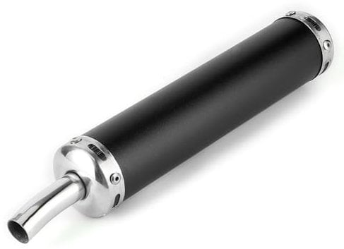 Système D'échappement de Moto Silencieux D'échappement en Acier Inoxydable 20mm/0.8in Pièces Modifiées pour Moto 2 Temps (Noir)