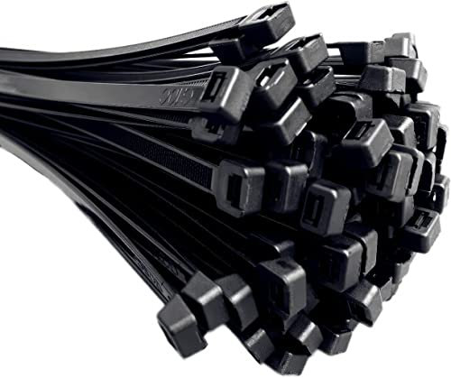 HORZEFIX Kabelbinder 100 Stück schwarz lang uv beständig Universalbinder 2,5/3,6/4,8/7,6 breit (7,6 x 370 mm)