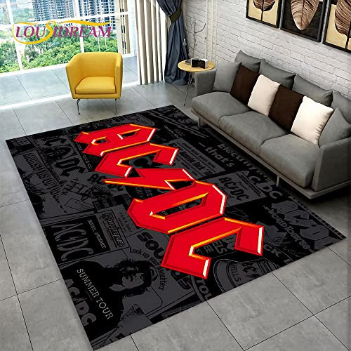 YZGAH ACDC Rock Band Bereich Teppich Groß, Teppich Teppich Für Zu Hause Wohnzimmer Schlafzimmer Sofa Fußmatte Dekor, Küche rutschfeste Bodenmatte Alfombra P4475 160X200Cm