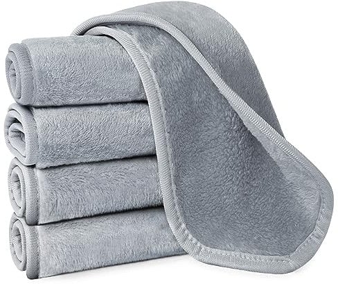 URAQT Mikrofaser Gesichtsreinigungstücher, 5pcs Waschbar Abschminktücher, Ultraweich Waschlappen Gesicht Wiederverwendbar,Saugstarke Gesichtsreinigungstücher für Tägliche Entfernung und Reinigung