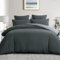 Aisbo Housse de Couette 240x260 Réversible - Parure de Lit Bicolore Adulte 2 Personnes avec Fermeture éclair, Parure Housse Coutte 260 x 240 avec 2 Taie Oreiller 65x65, Anthracite et Gris Clair