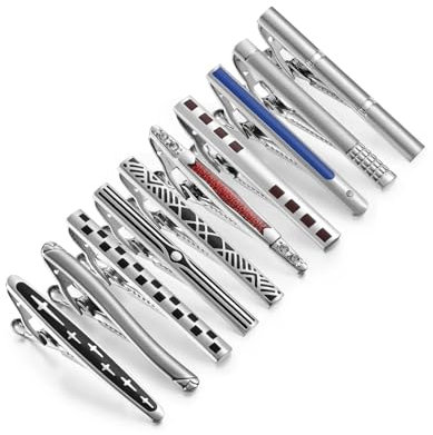 BAFAFA Ensemble de Pinces à Cravate en métal for Hommes, 8 pièces, avec boîte-Cadeau, Cadeaux for invités de Mariage, Boutons de Manchette de Chemise, Cadeau for Mari, Bijoux d'affaires de Luxe (Styl