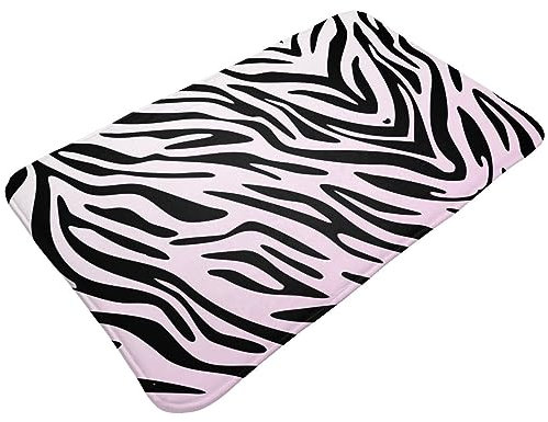 MUMICO Badematten mit Zebramuster, rutschfest, für Küche, Badezimmer, Wäsche, 50 x 80 cm