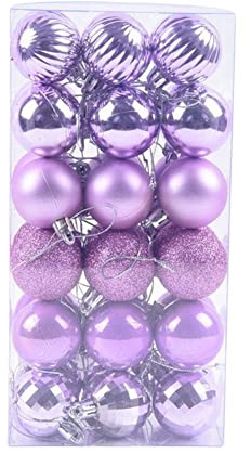 YEHEI Decorazioni di Natale Infrangibile Natale Set Ornamento Albero Sfere Decorazione Viola