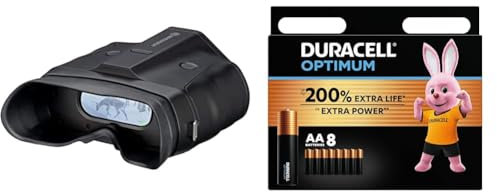 BresserdigitalesNachtsichtgerätBinokular3XNightlux200PromitdigitalemZoom(2-Fach),Infrarotbeleuchtung,großemDisplay,Foto-undVideo-Funktion + Duracell Optimum Batterien AA, 8 Stück, bis zu 200% zusätzli