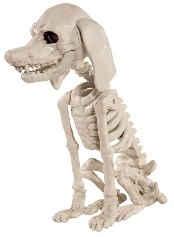 Horror-Shop Pudel Hundeskelett als Halloween Dekoration 25 cm
