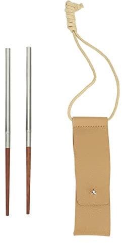 Wooden Chopsticks,Portable Outdoor Utensils Reusable Travel Chopsticks,Collapsible Wood Flatware Chopsticks with Storage Bag for Travel Camping Picnic Home School Office(B)