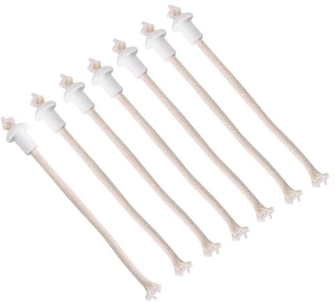Öllampe Docht Mit Keramikhalter, 7Pcs Kerzendochte Für Fackel Weinflasche Öl Kerze Lampe Fiberglas Hitzebeständig Kerosin Dochte Weiß Ersatz Dochte Petroleumlampe Docht