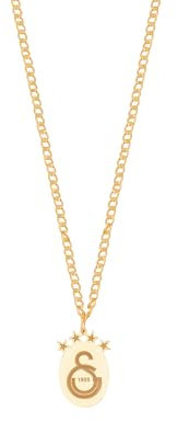 Gök-Türk 925 Sterling Silber Halskette für Herren Unisex mit Anhänger Galatasaray GS Logo (Gold)